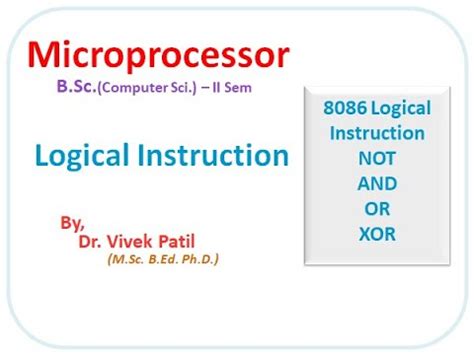 Logical instructions in 8086 microprocessor .